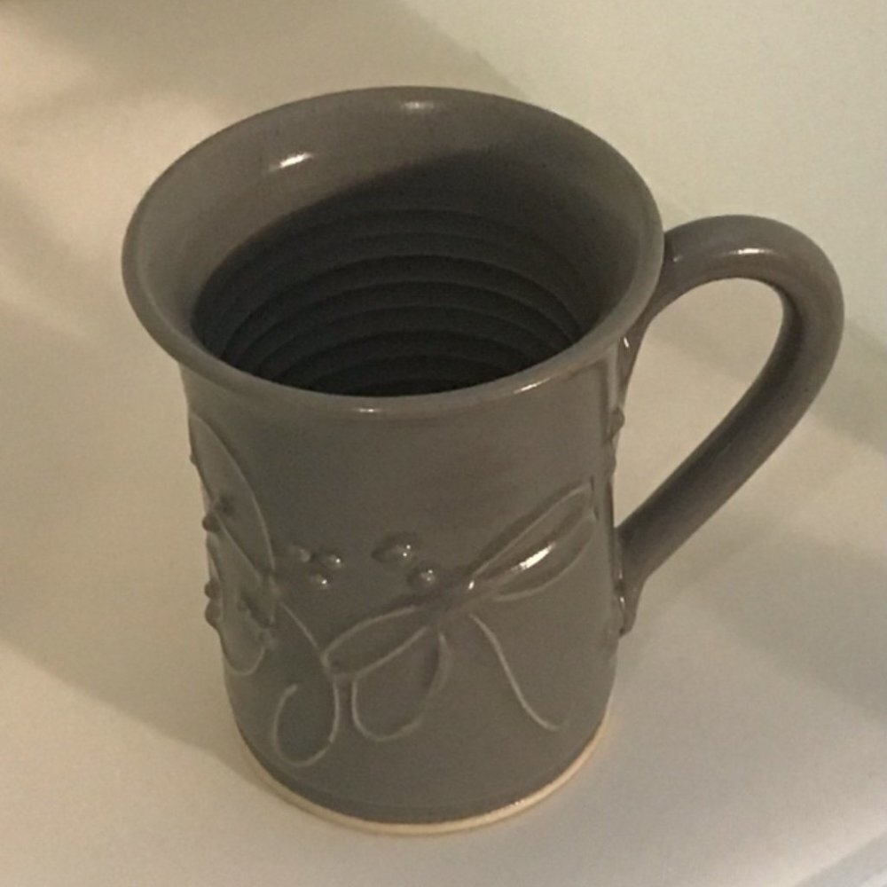 ARIES Earth Pottery  Mug with Dragonfly